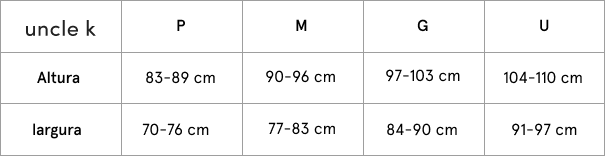 Tabela de Medidas